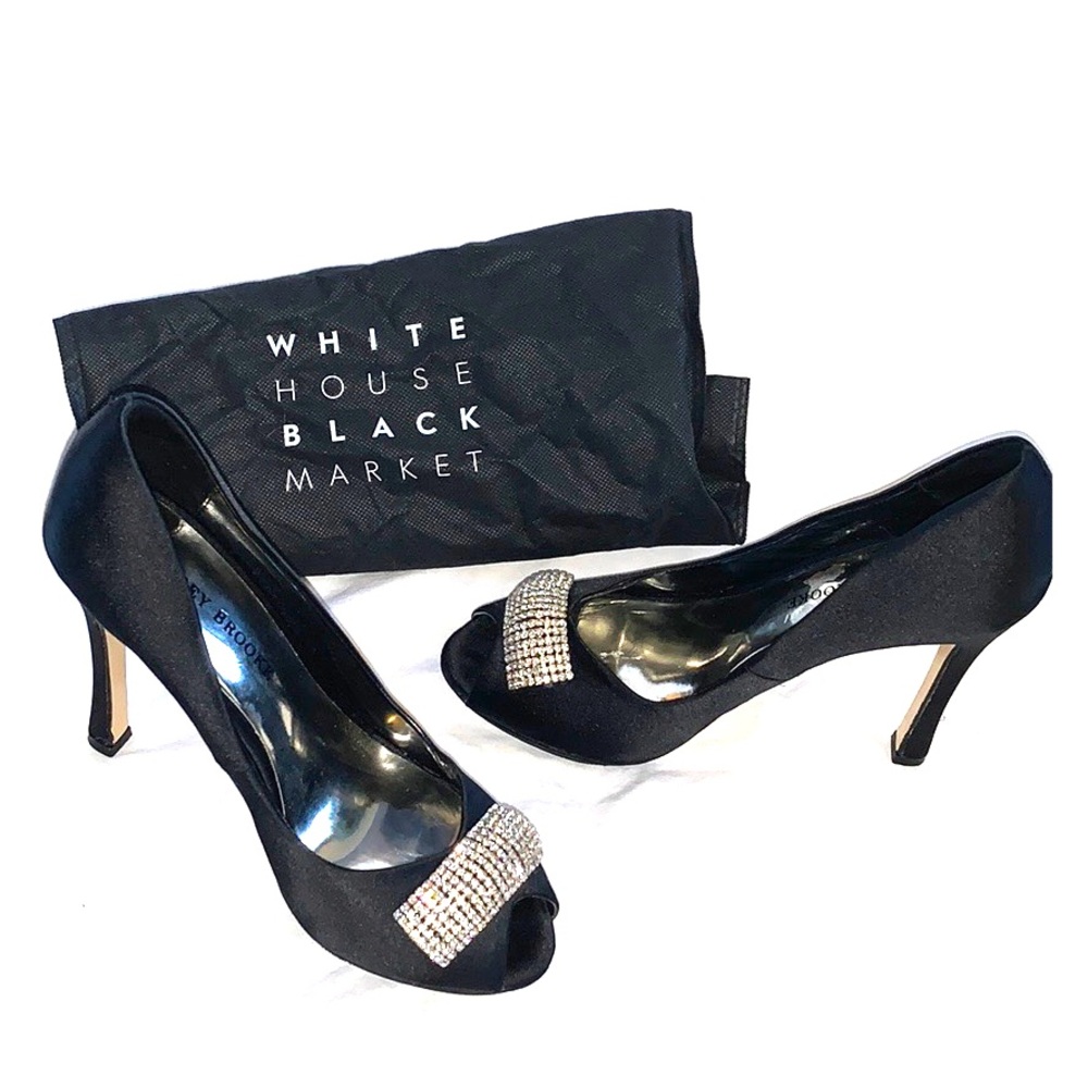 White House Black Market: Black Peep Toe Heels
